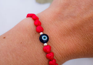 Pulsera protectora corazón y ojo turco